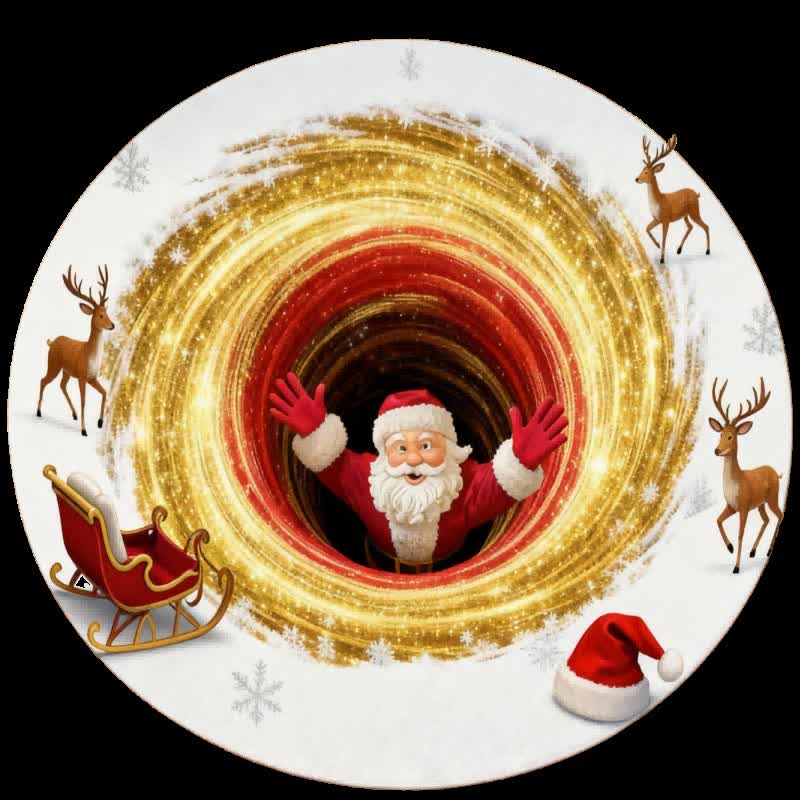 Christmas Santa Reindeer 3D Effect Rug - image 3