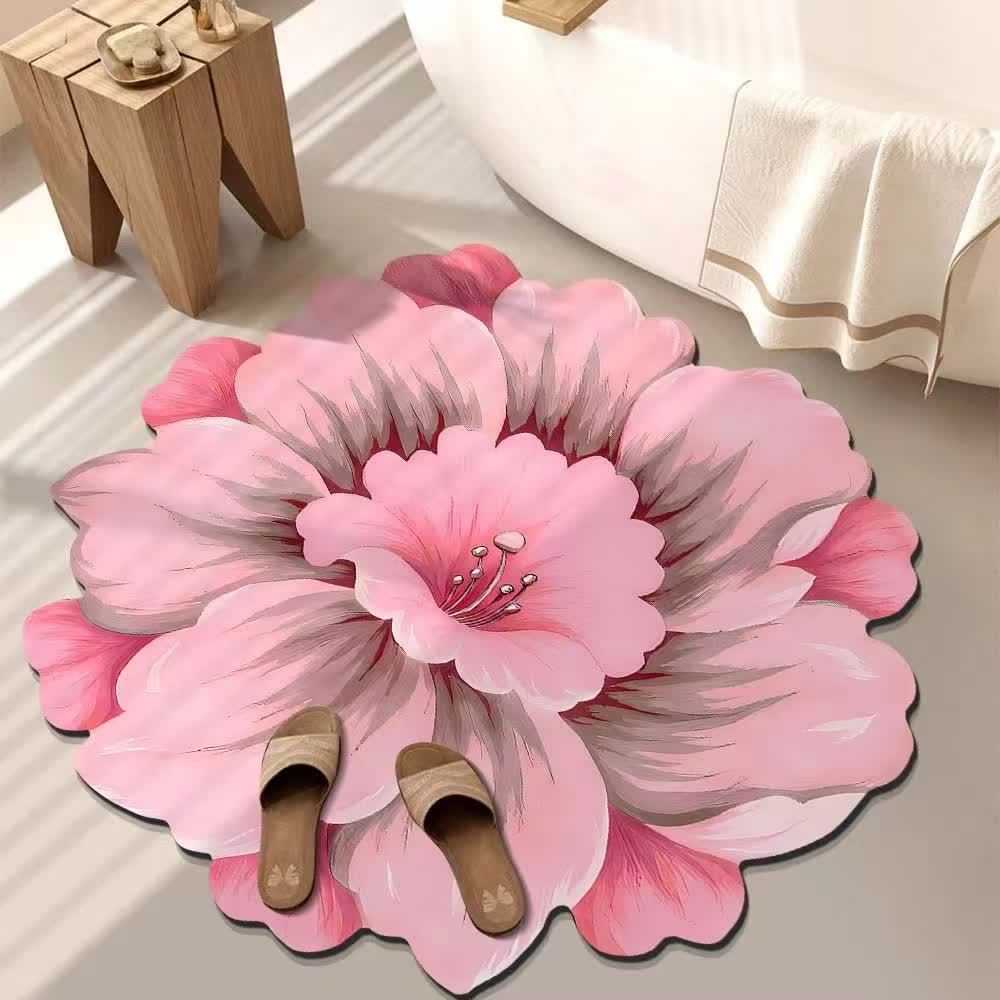 Rustic Style Flower 3D Effect Rug - Pink - 47" x 47" - image 7