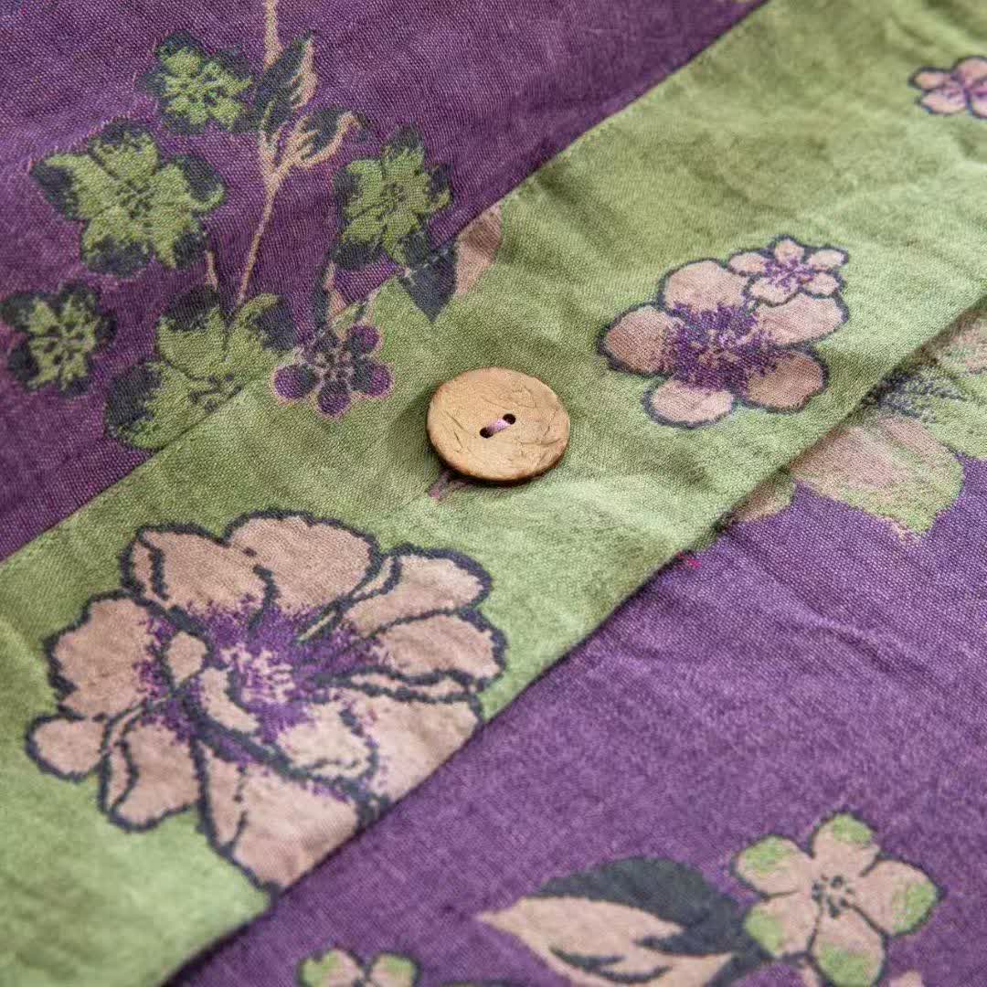 Peony Cotton Gauze Button Bedding Set(4PCS) - image 6