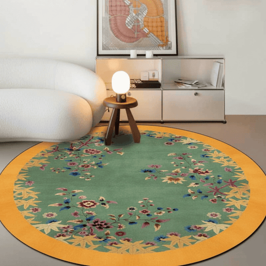 Anti-slip Bright Floral Foldable Round Area Rug - image 1