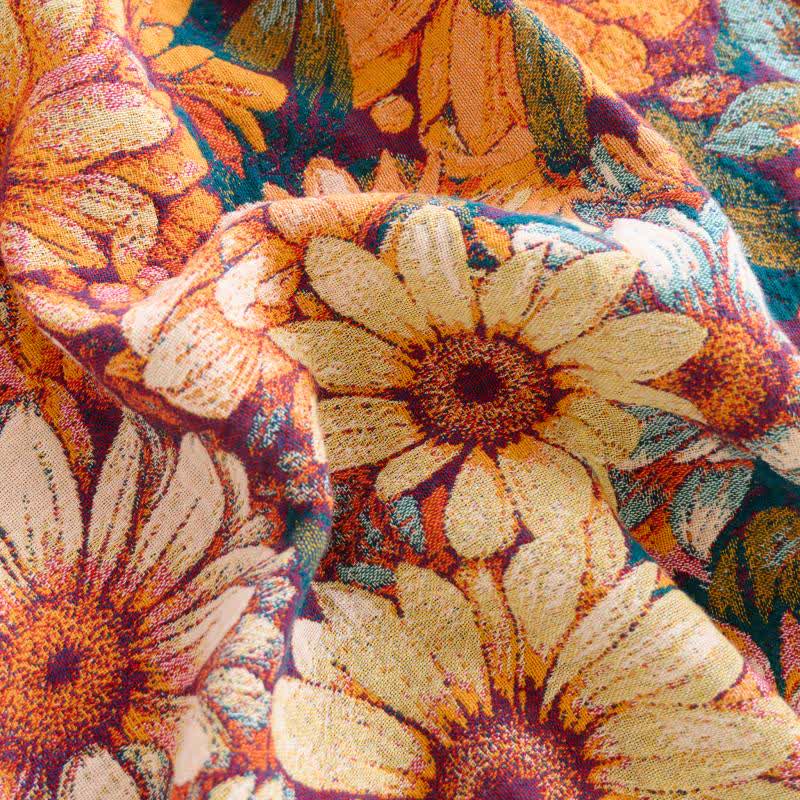 Blooming Sunflower Cotton Tassel Blanket - image 4
