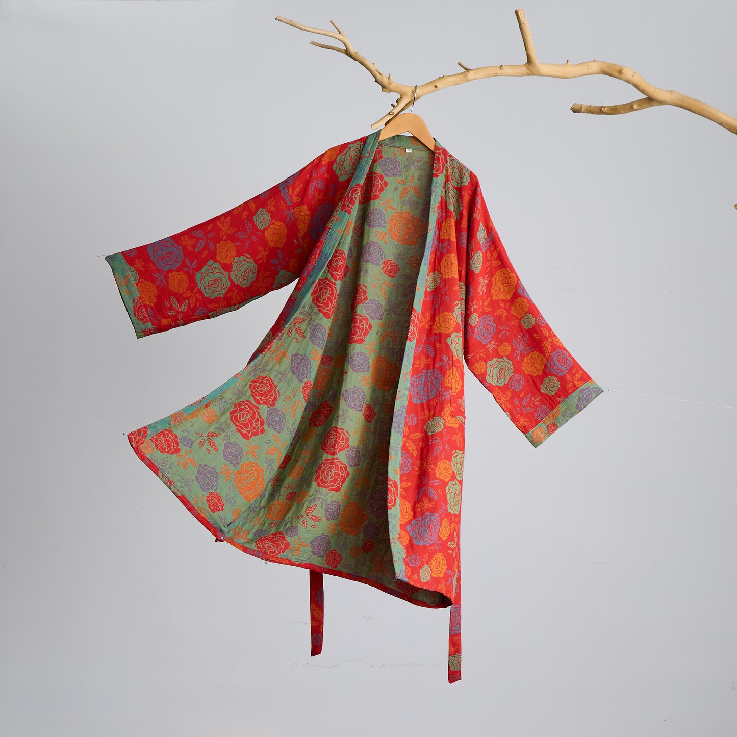 Romantic Rose Cotton Gauze Kimono Robe - image 14