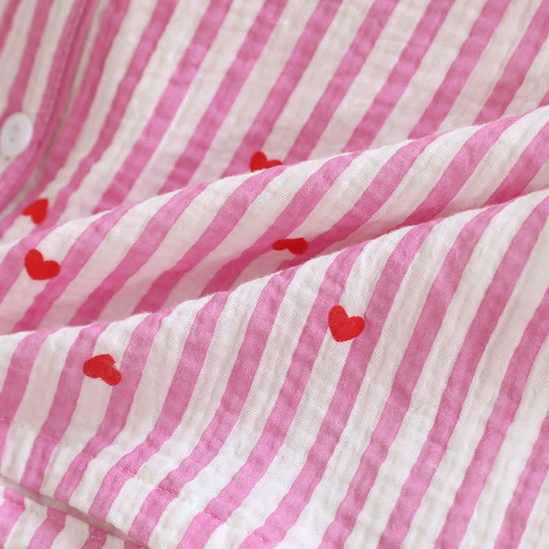 Stripe Heart Cotton Gauze Pajama Set - image 16