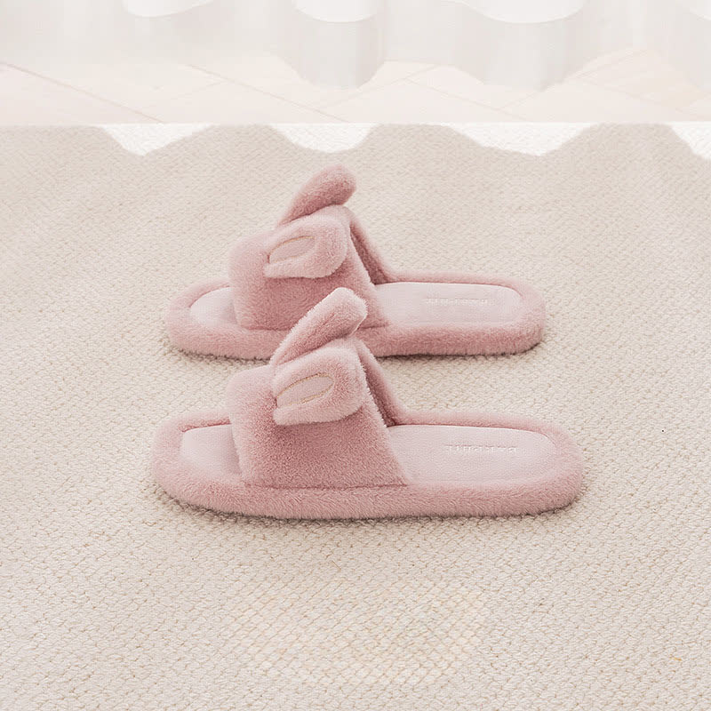 Cute Bunny Plush Open-Toe Slippers - image 10