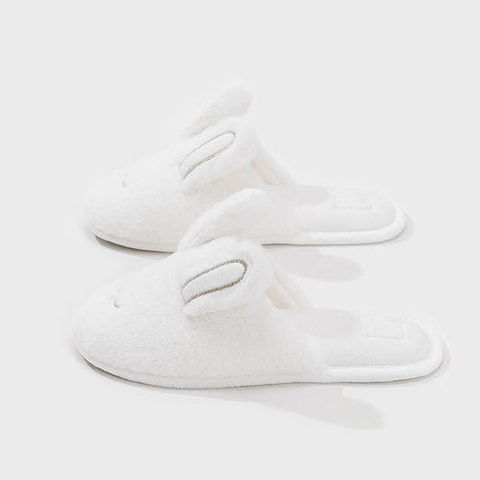 Cute Bunny Plush Closed-Toe Slippers - image 1