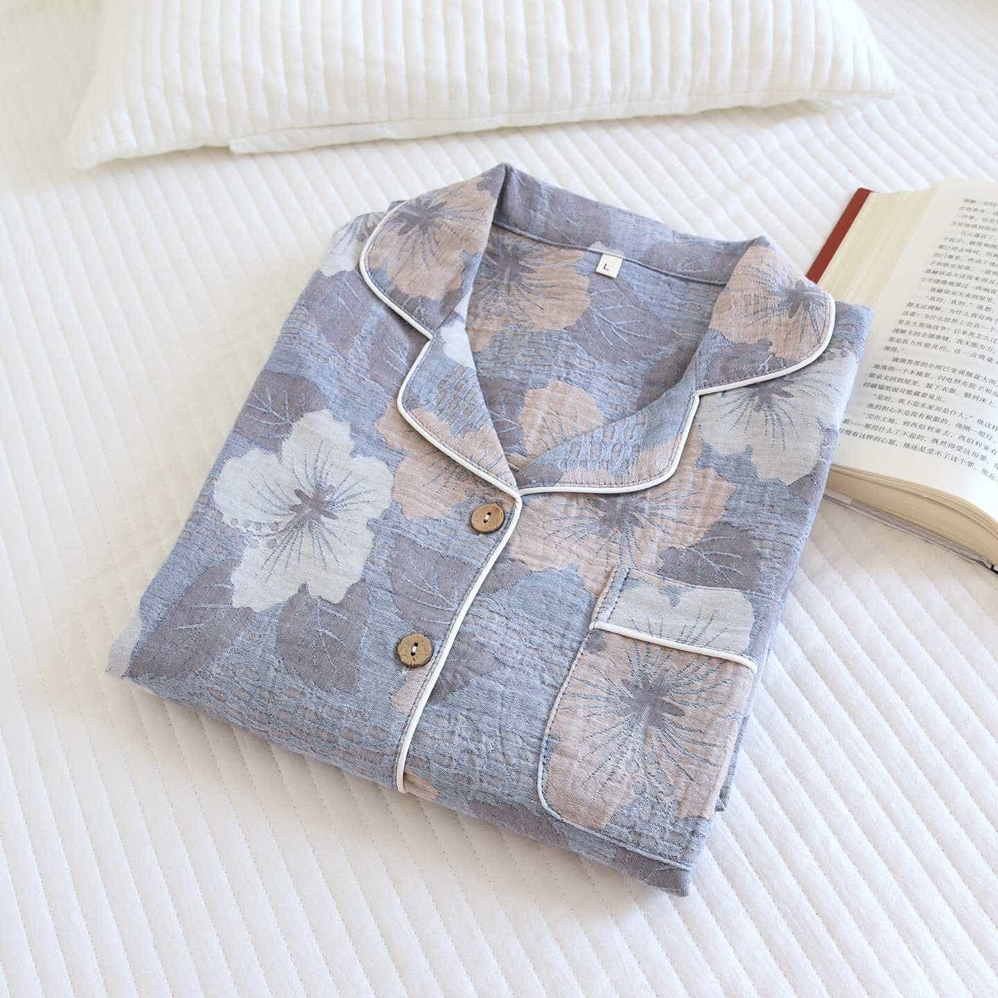 Cotton Cherry Blossom Jacquard Loungewear Set - image 13