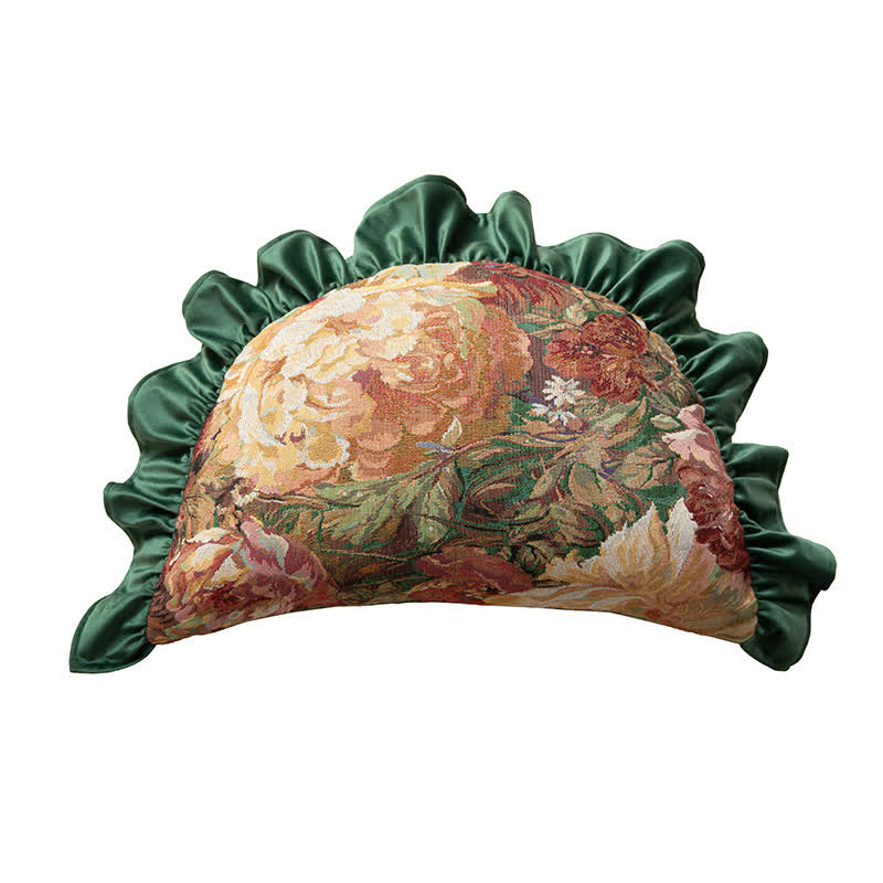 Oil Painting Peony Ruffled Throw Pillow - image 11