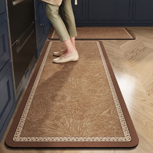 Vintage Floral Leaf Pattern Kitchen Rug - 23" x 35"+23" x 79" - image 0