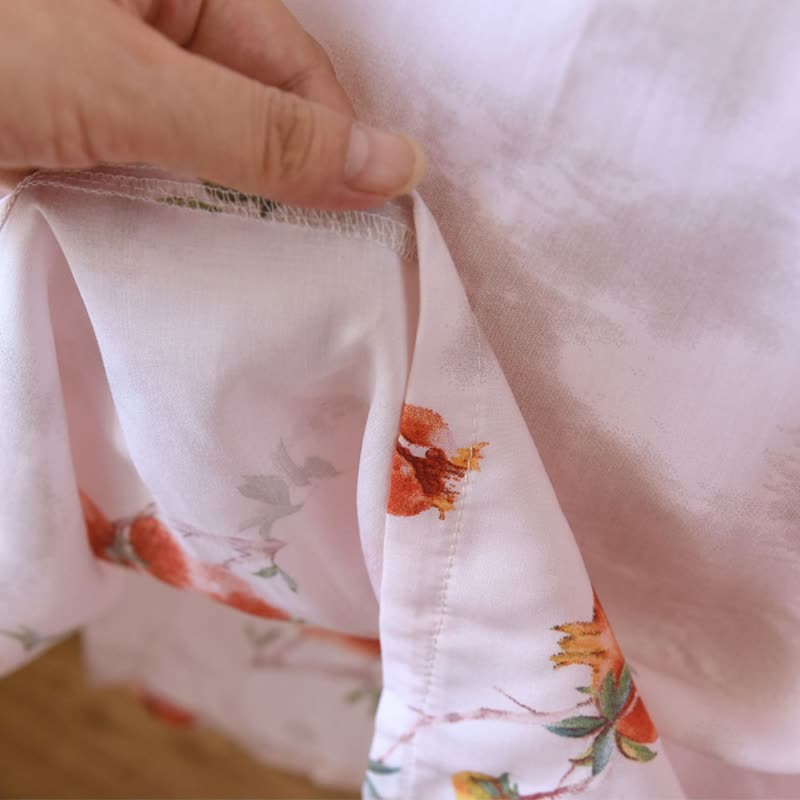 Oriental Style Pomegranate Short Sleeve Nightgown - image 10