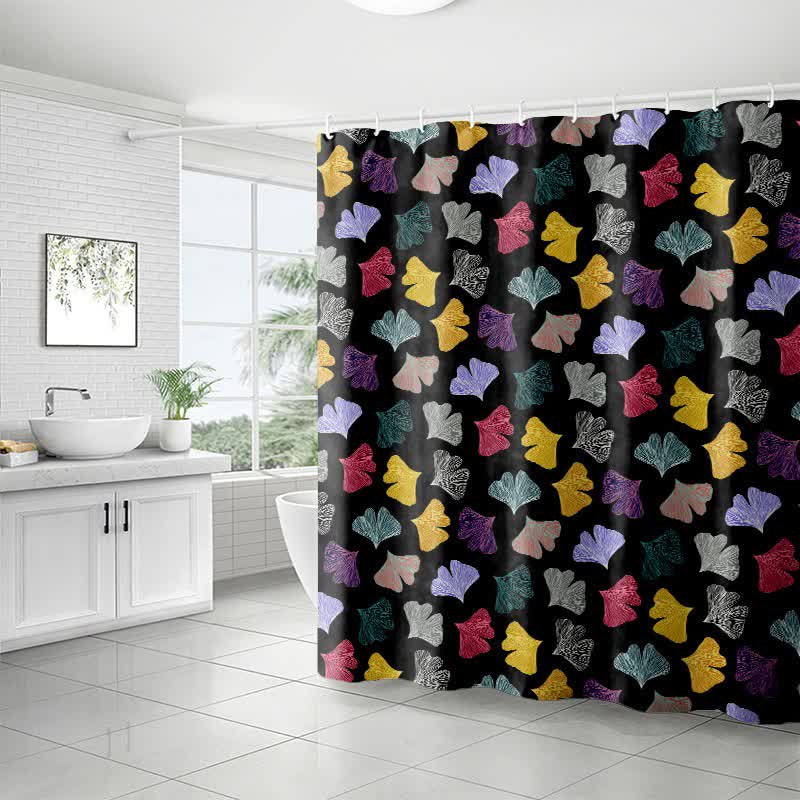 Colorful Ginkgo Leaf Print Shower Curtain - image 7