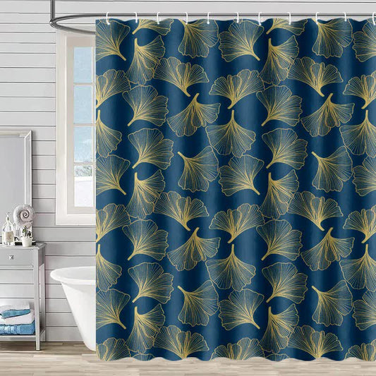 Ginkgo Botanical Print Shower Curtain - Blue - 90"W x 71"L - image 0