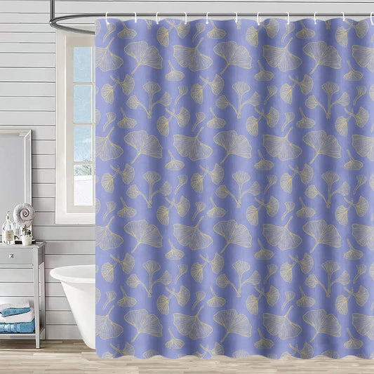 Ginkgo Inspired Print Shower Curtain - Purple - 90"W x 71"L - image 0