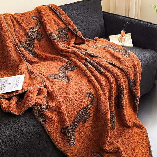 Vintage Leopard Fluffy Throw Blanket - image 1