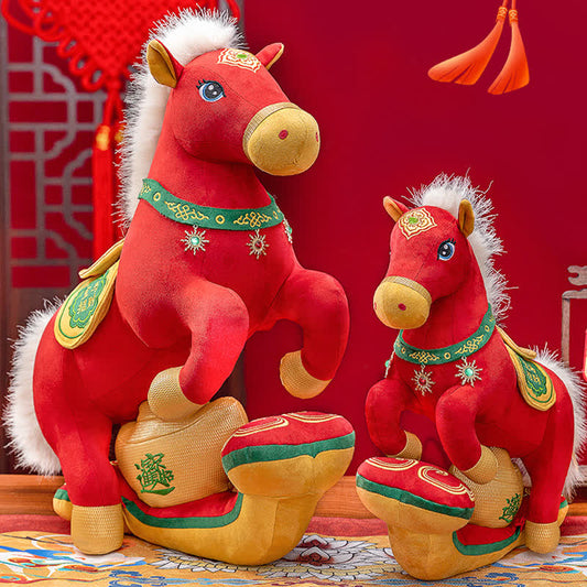 Red & Gold Majestic Horse Mascot Plush - image 0