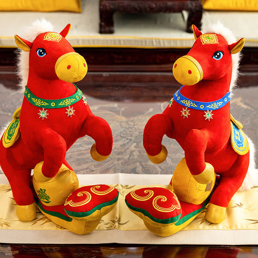 Red & Gold Majestic Horse Mascot Plush - image 1
