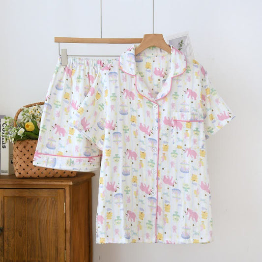 Elephant Playground Cotton Gauze Pajama Set - Beige - Pajama & Shorts - XXL - image 0