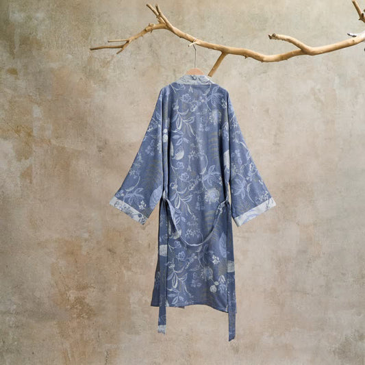 Pastoral Leaf Cotton Gauze Kimono Robe - image 1