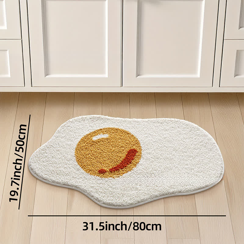 Fried Egg Shaped Flocked Rug - image 8