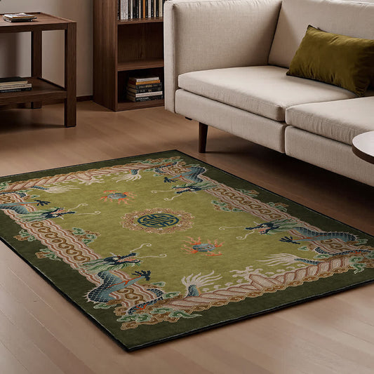 Chinese Style Classical Dragon Motif Area Rug - image 0