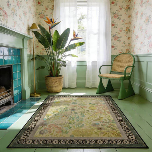 Country Floral & Bird Non-Slip Area Rug - image 1