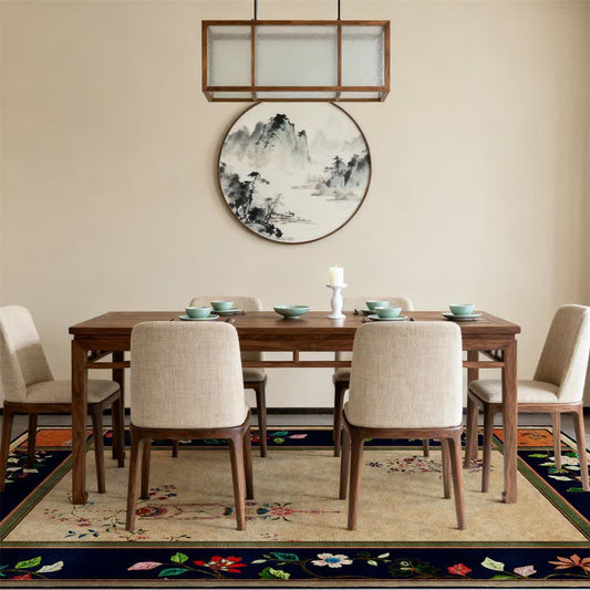 Vintage Floral with Classical Vase Area Rug - image 1
