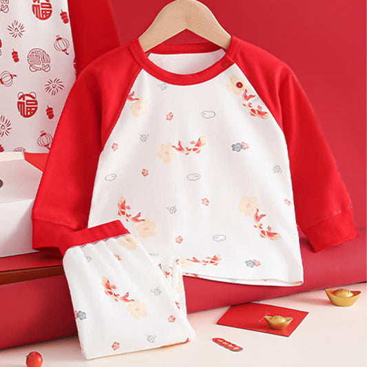 Koi & Floral Cotton Kids Loungewear Set - image 1