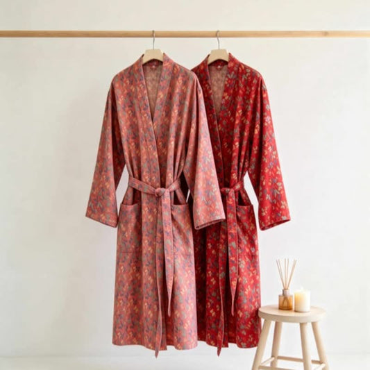 Butterfly Jacquard Cotton Gauze Kimono Robe - image 0