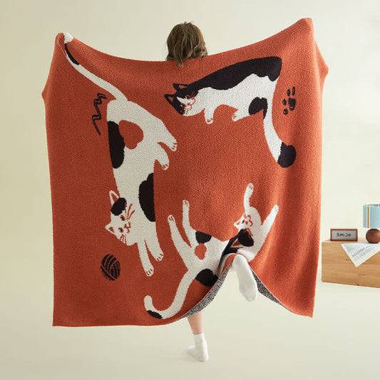 Playful Cats Knit Fleece Throw Blanket - 51"W x 67"L - image 0