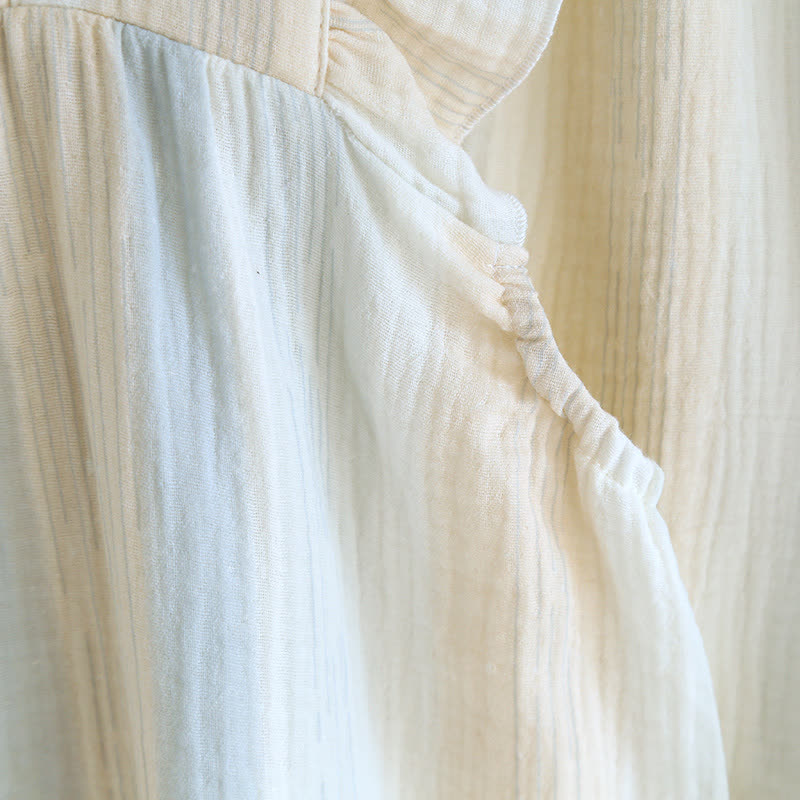 Cotton Gauze Striped Ruffle Trim Tank Loungewear - image 13