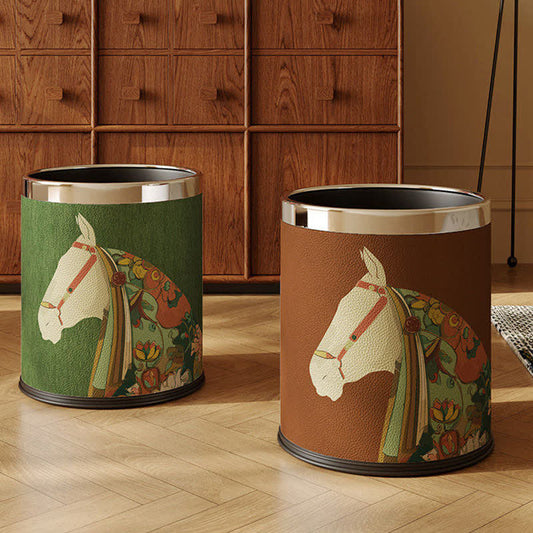 Equestrian Series Leather Decorative Waste Bin - image 0