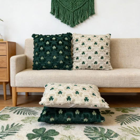 Shamrock Embroidered Throw Pillow Cover - image 0
