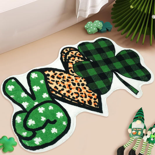 St. Patrick's Day Shamrock Theme Rug - Yes Love and Clover - 31" x 47" - image 1