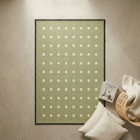 Green Checkered Pattern Area Rug - image 1