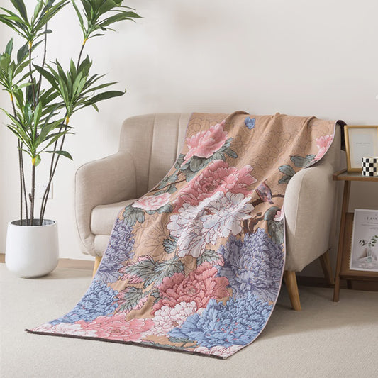 Luxurious Peony Cotton Gauze Bath Towel - 35"W x 71"L - image 0