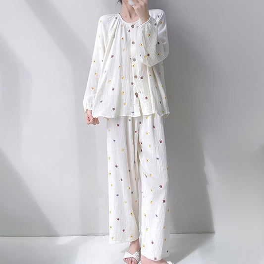 Ditsy Floral Double Gauze Cotton Loungewear Set - image 1