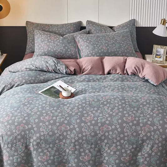 Butterfly & Floral Cotton Double Gauze Bedding - image 1