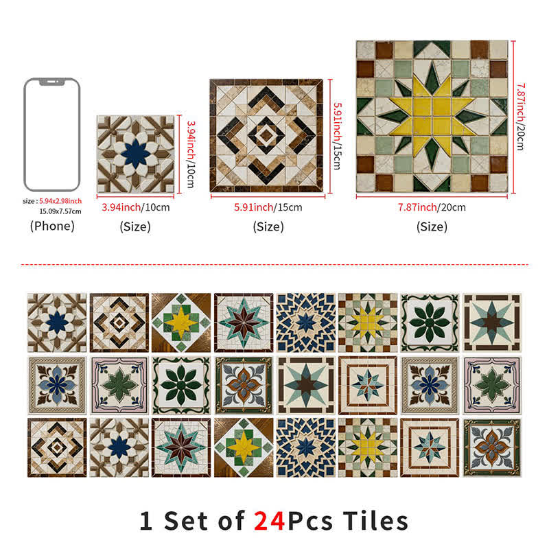 Vintage Peel and Stick Wall Sticker (24PCS) - image 13