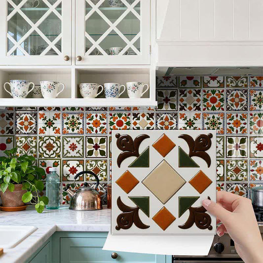 Orange & Green Peel and Stick Wall Sticker (24PCS) - image 0