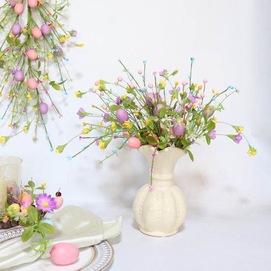 Easter Egg Branch with Green Leaves & Blossoms - image 1