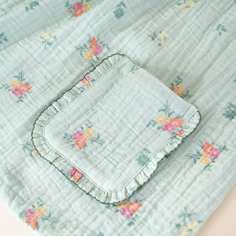 Floral Cotton Gauze Flutter Sleeve Pajama Set - image 6