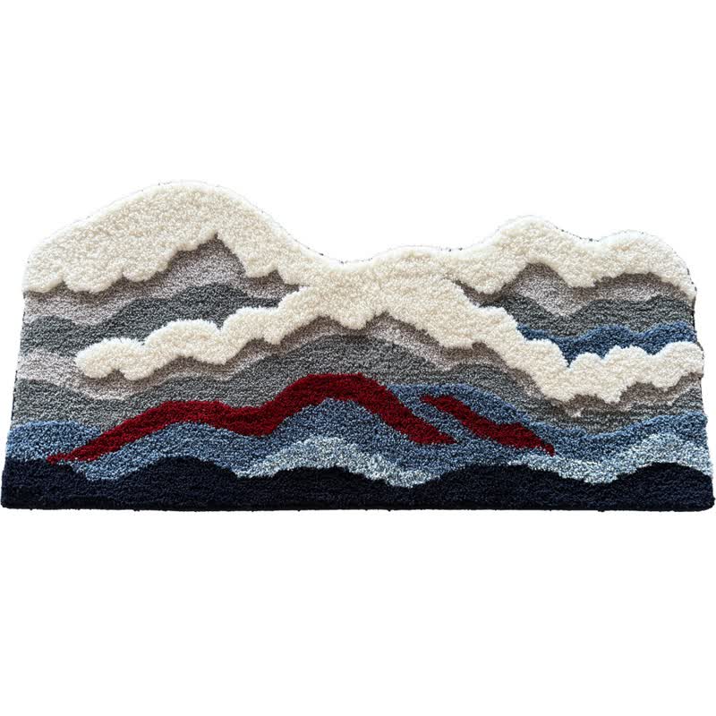 Abstract Wave Shaped Flocked Rug - image 10