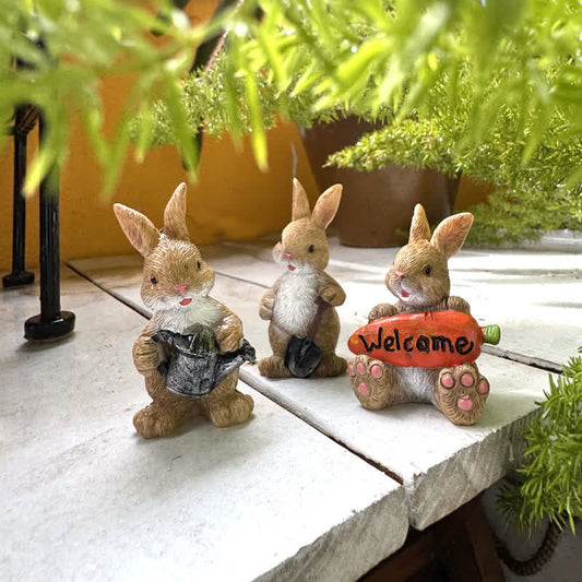 3PCS Miniature Gardening Bunny Figurines - image 1