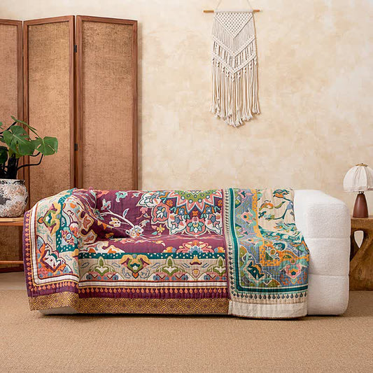 Retro Ethnic Style Cotton Blanket - image 1
