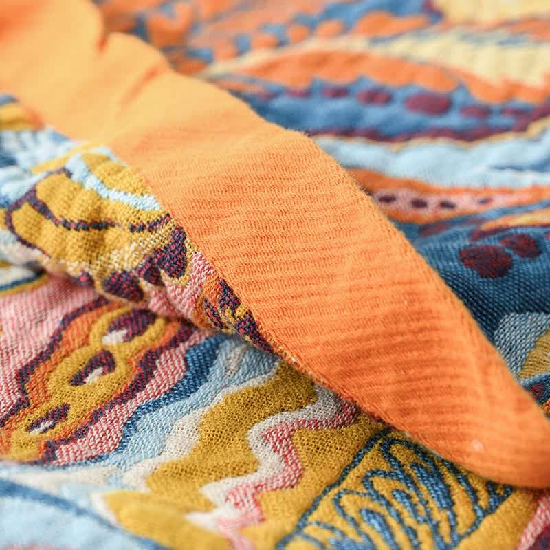 Tropical Floral Pure Cotton Quilt Blanket - image 4