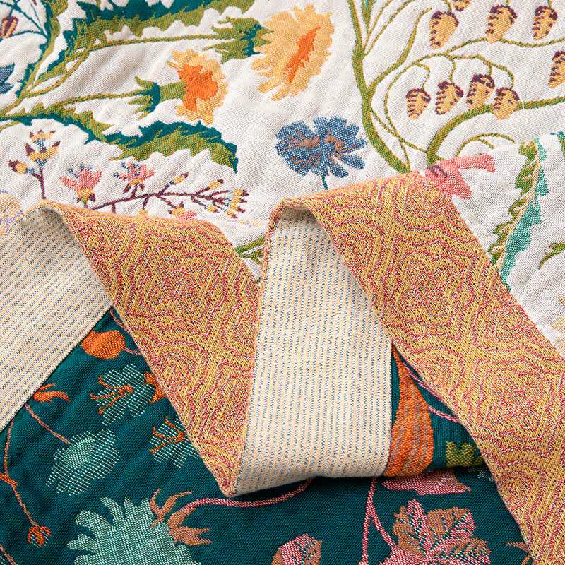 Botanical Floral Pure Cotton Quilt Blanket - image 6