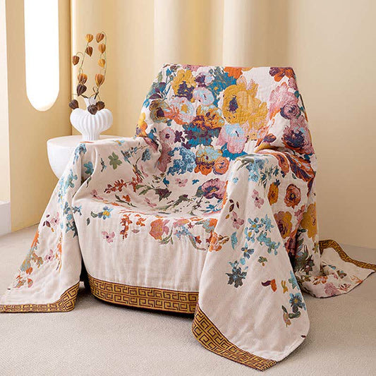 Floral Garden Pure Cotton Blanket - 90"W x 98"L - image 0