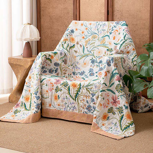Botanical Floral Pure Cotton Blanket - 90"W x 98"L - image 0