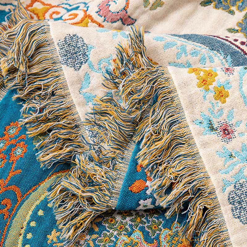 Vintage Style Cotton Tassel Blanket - image 6