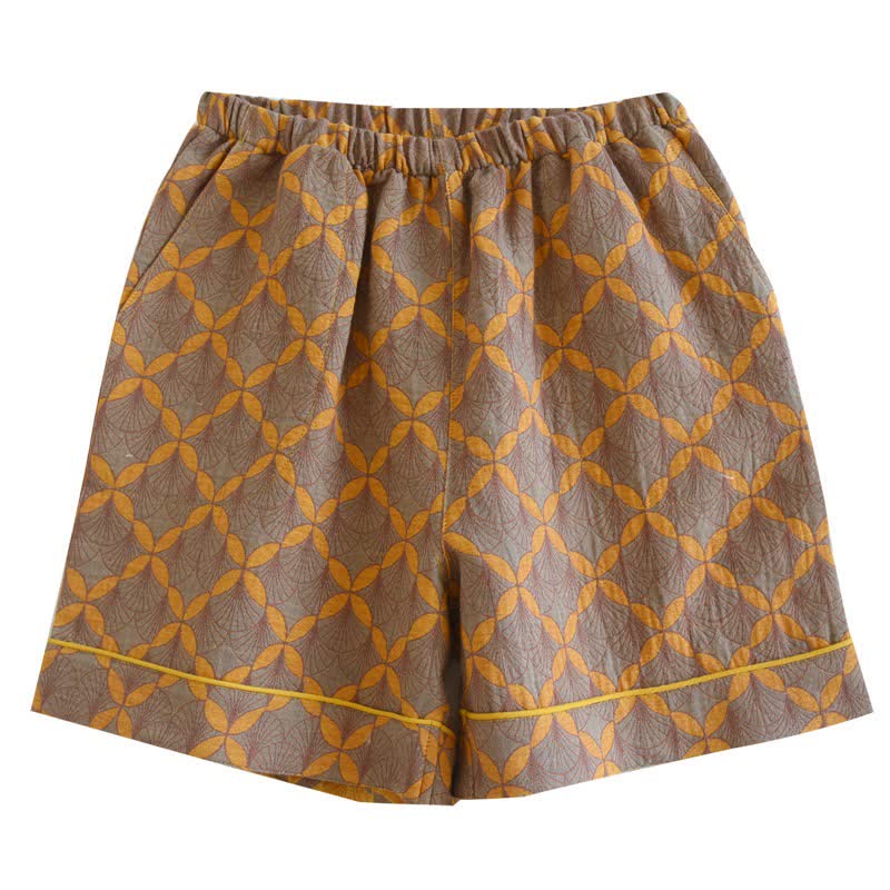 Yellow Plaid Cotton Gauze Pajama Shorts - image 9