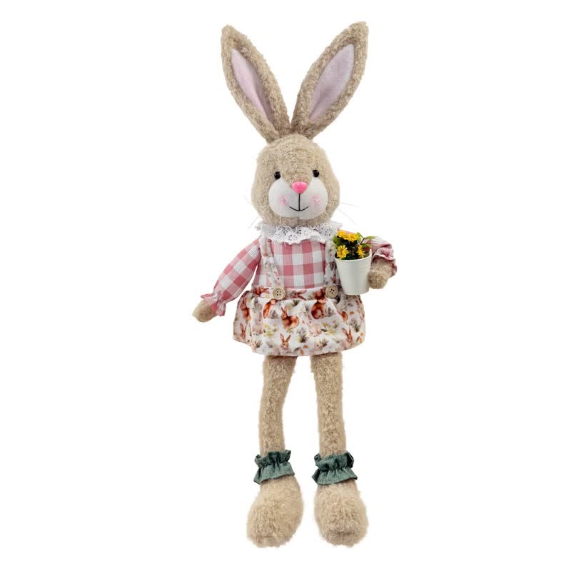 Country Style Sitting Bunny Plush Figurine - image 16